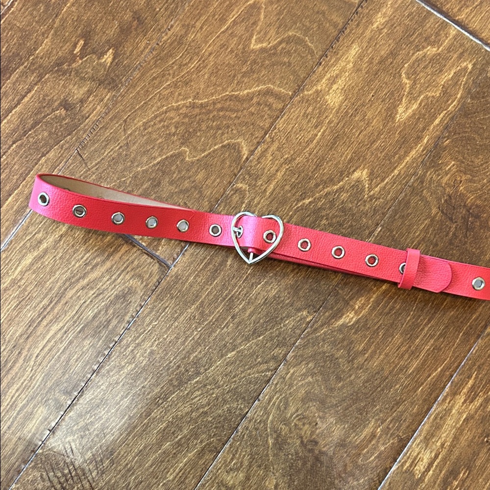 Heart Buckle Red Belt